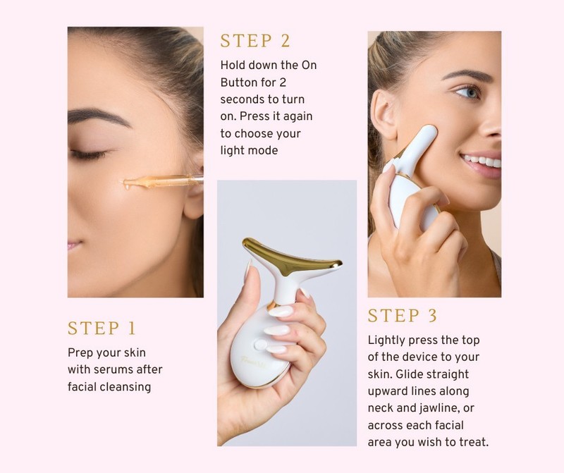 Red Light Therapy for Face and Neck, Facial Massager Sculpting Tool with 7 Color gallery