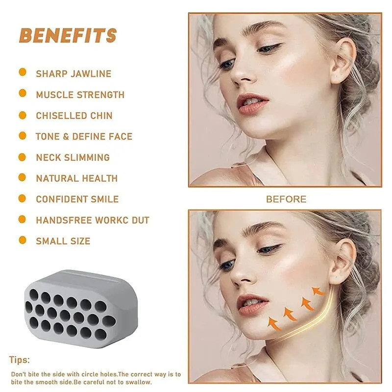 2PCS Silicone Jaw Exerciser Facial Toner Jawline Fitness Ball Neck Toning Equipm gallery