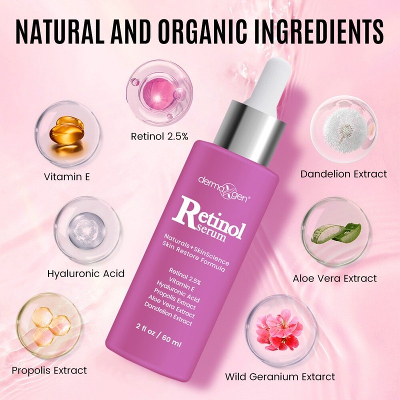 PURE RETINOL VITAMIN A 2.5% + HYALURONIC ACID + ALOE VERA - ANTI-WRINKLE SERUM gallery