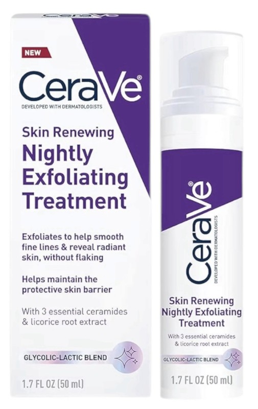 CeraVe Skin Renewing Nightly Exfoliating Treatment Serum Anti Aging 1.7 fl oz