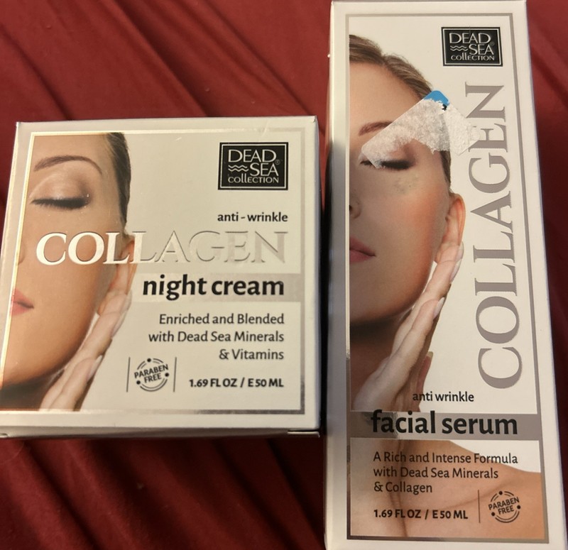 Dead Sea Collection X 2 Collagen Facial Serum & Night Cream Anti Wrinkle NIB