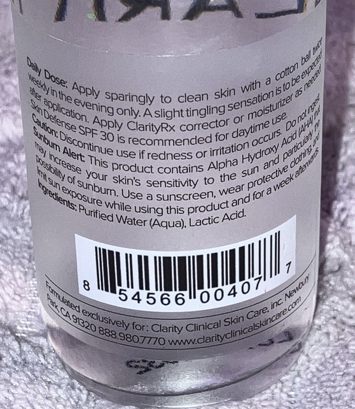 ClarityRx Brighten It 10% Lactic Acid Solution 2 fl oz / 60 ml New. gallery