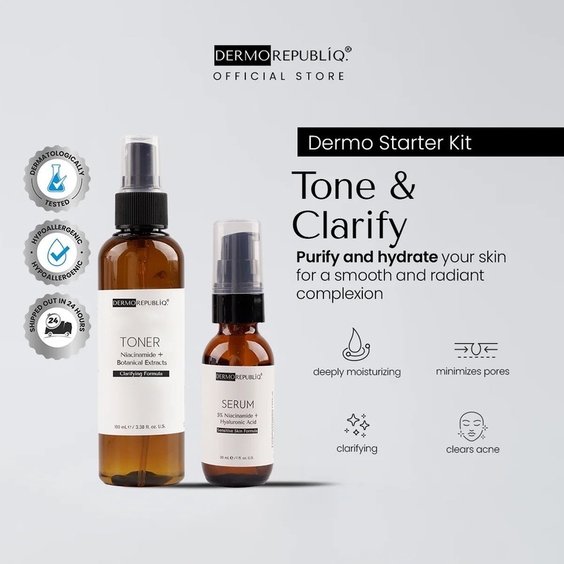 DermorepubliQ Bundle: 7% Glycolic Toner 100ml + 5% Niacinamide Serum 30ml gallery