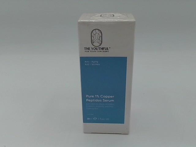 THE YOUTHFUL Pure 1% Copper Peptides Serum Blue 1 Fl Oz/30 ML Full Size