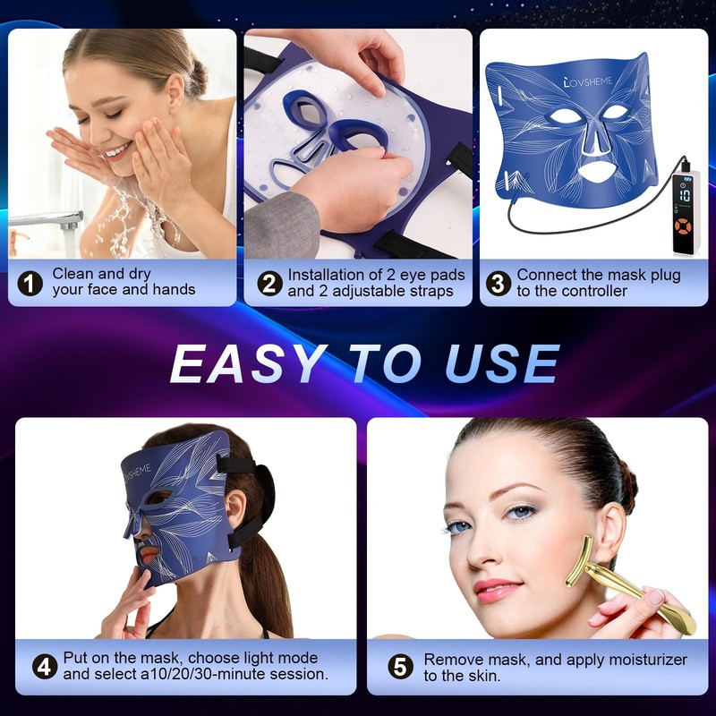Red Light Therapy for Face, LED Face Mask Light Therapy, Red Light Therapy Ma... gallery
