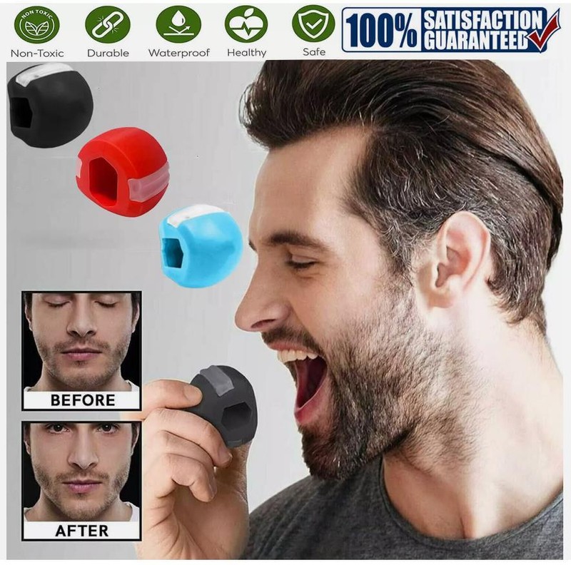 3X Jawline Exerciser Mouth Exercise Fitness Ball Neck Face Jaw Trainer Toning US