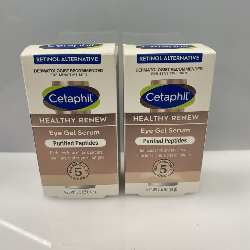 2X Cetaphil Healthy Renew Gel Purified Peptides Under Eye Serum 0.5 Oz