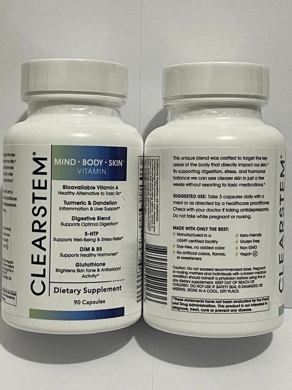 ⭐Clearstem Anti Aging Acne Vitamin💫 Mind Body Skin Health Support Formula