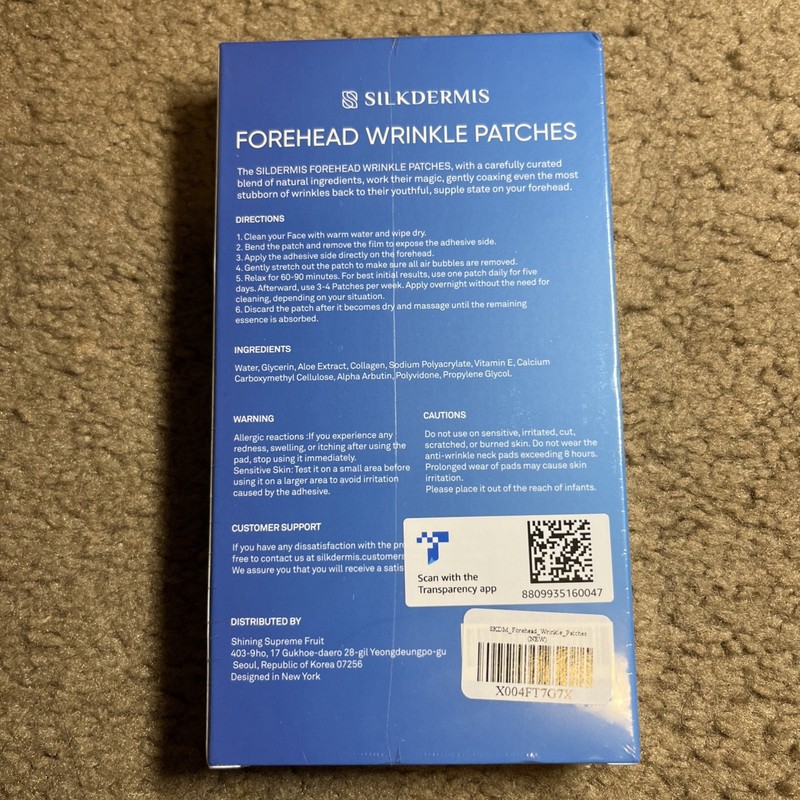 SILKDERMIS Forehead Wrinkle Patches w/ Aloe, Collagen, Vit E, 12 Pieces, Ex 5/27 gallery