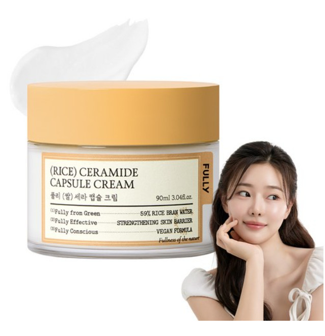 FULLY Rice Ceramide Capsule Cream 90ml Strengthening Skin Barrier Moisture Vegan