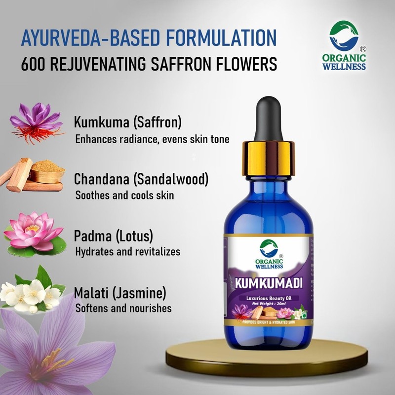 Organic Wellness Kumkumadi Oil – 20 ml free shipping gallery