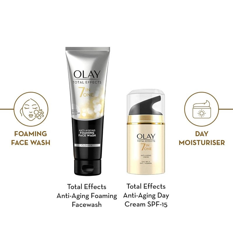 Olay Total Effects Day Cream with SPF 15 50gm + Cleanser 100g gallery