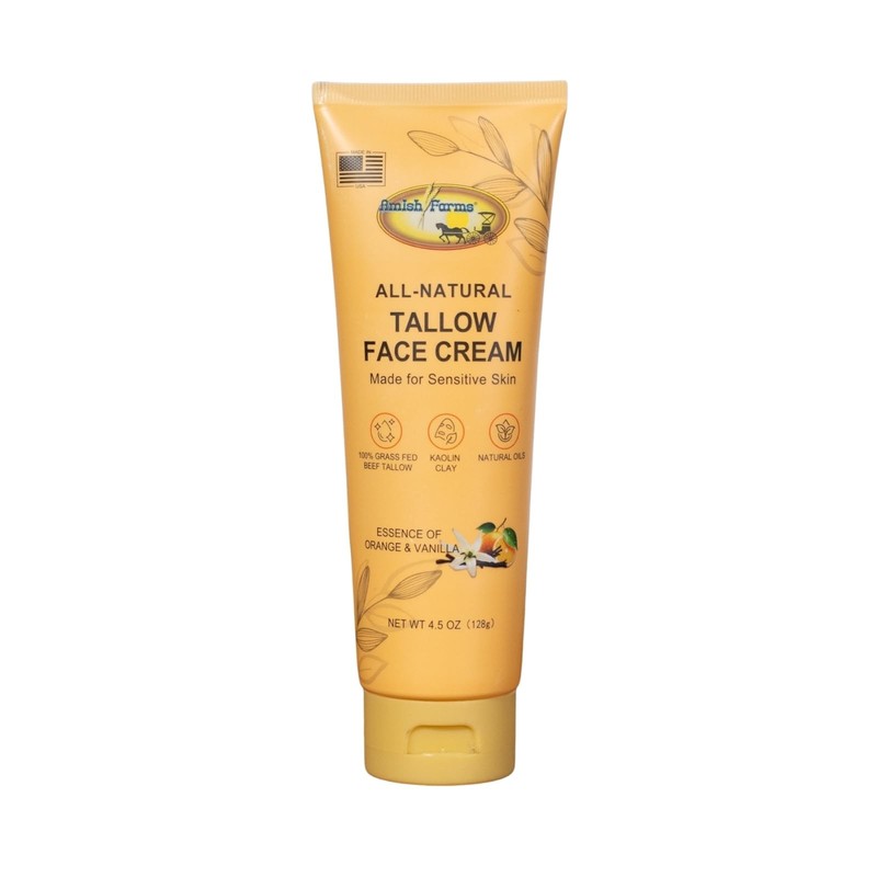 Grass Fed Beef Tallow Face Moisturizer with Kaolin Clay, Vitamin E & Olive Oi…