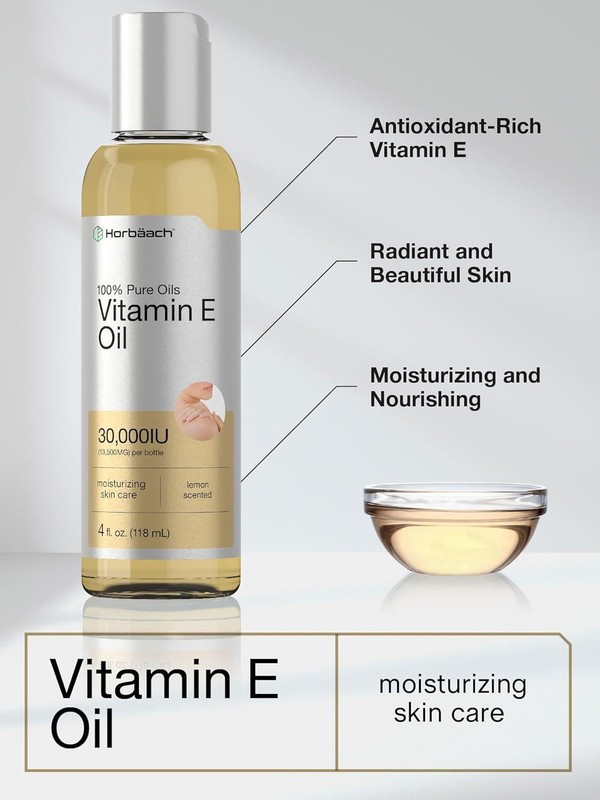 Vitamin E Oil for Skin 30,000 Iu | 4 Fl Oz | 100% Pure Oils | Moisturizing Oil | gallery