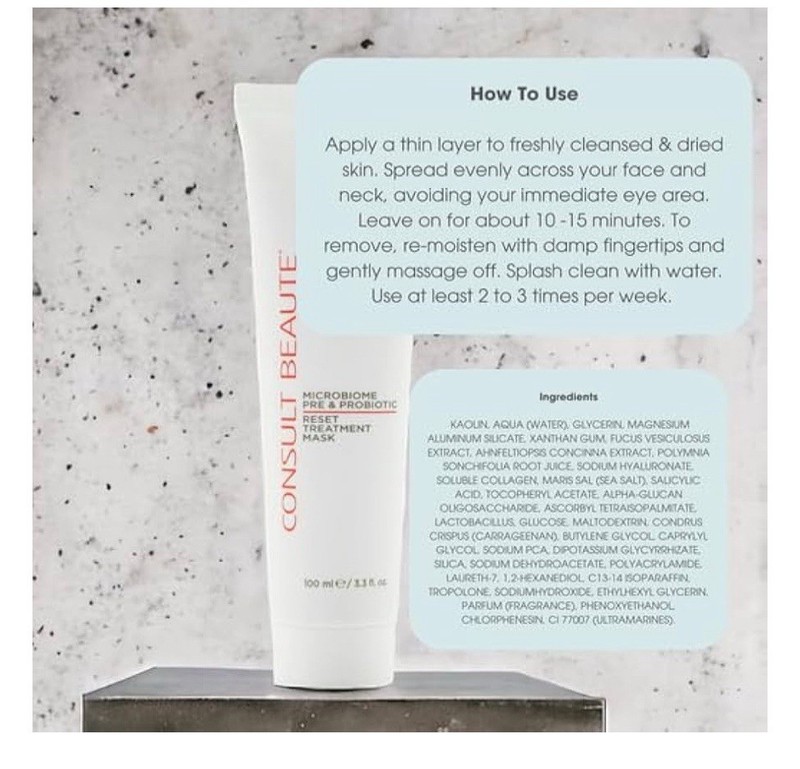 Consult Beaute Microbiome Pre & Probiotic Reset Treatmebt Mask 3.3 OZ - Sealed gallery