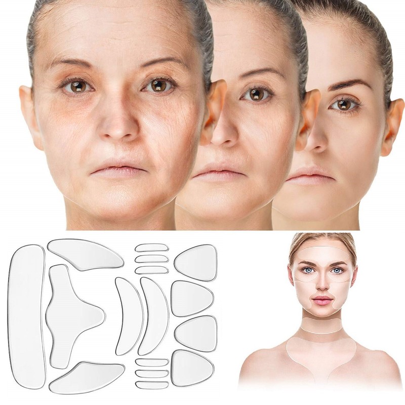 32Pcs Reusable Anti Wrinkle Pad Set Silicone Patches For Forehead Face Eye USA gallery