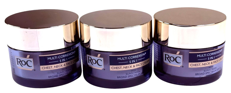 3 PACK – ROC Multi Correxion 5 in 1 Chest Neck & Face SPF 30 Cream 1.7oz – NEW!!