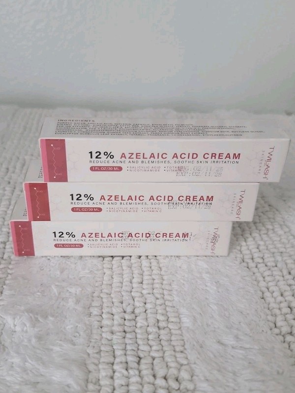 12% Azelaic Acid Cream (brand shown: TWILASH By DLY Skincare).