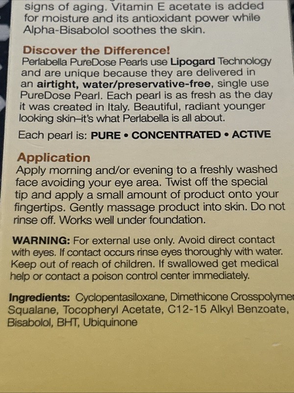 Perlabella by Equilibra retinol anti aging face pearls New Q10 Serum Italy gallery