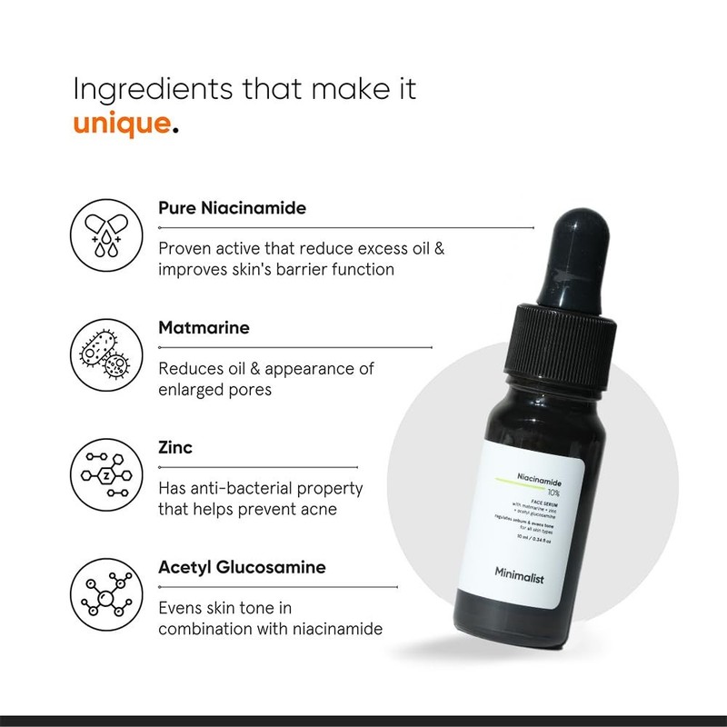 Minimalist Oil Control , Skin Clarifying 10% Niacinamide Face Serum with Zinc gallery