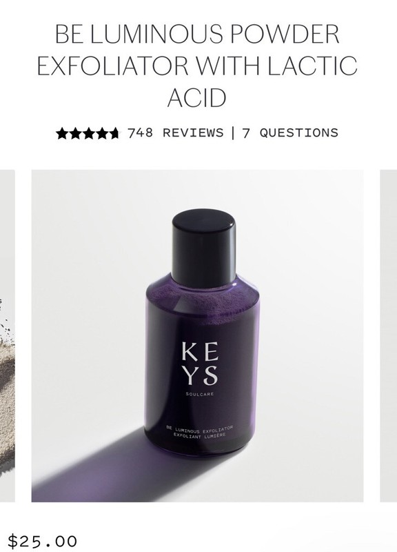 Keys Soulcare Be Luminous Exfoliator Powder Lactic Acid 2.29oz/65g Full SZ $22 gallery