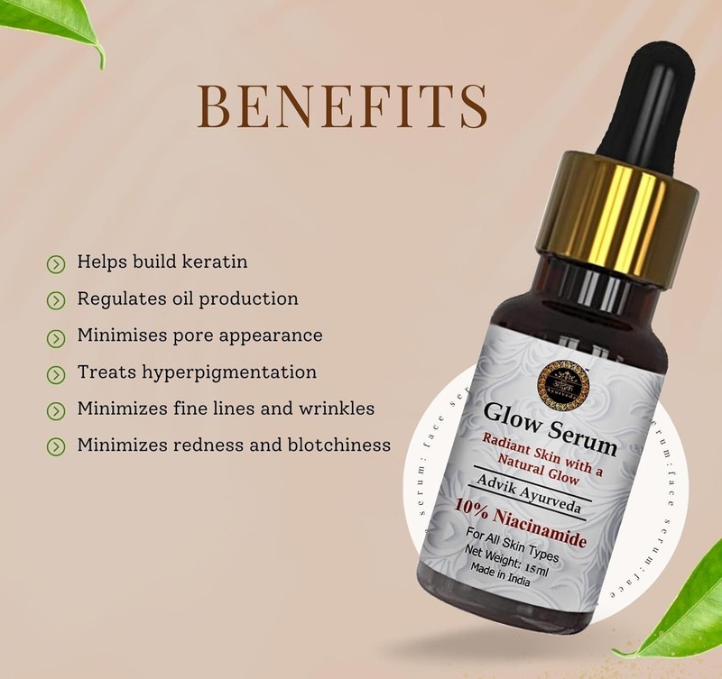 Advik Ayurveda Glow Serum 10% Niacinamide For All Skin Types 15ml gallery