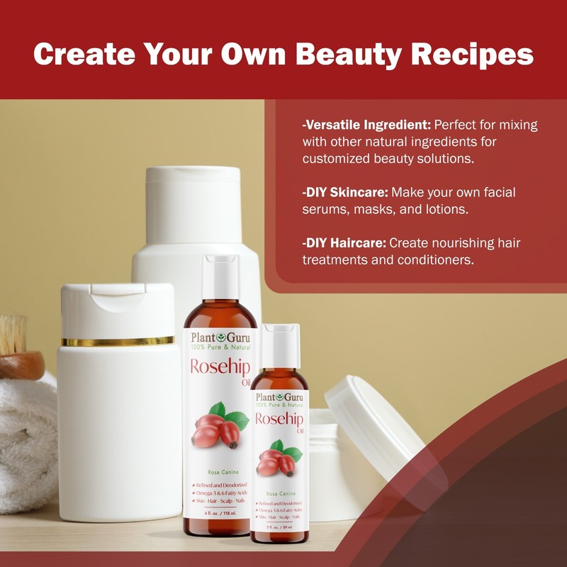 Rosehip Seed Oil Cold Pressed REFINED 100% Pure Natural For Skin Face Hair gallery