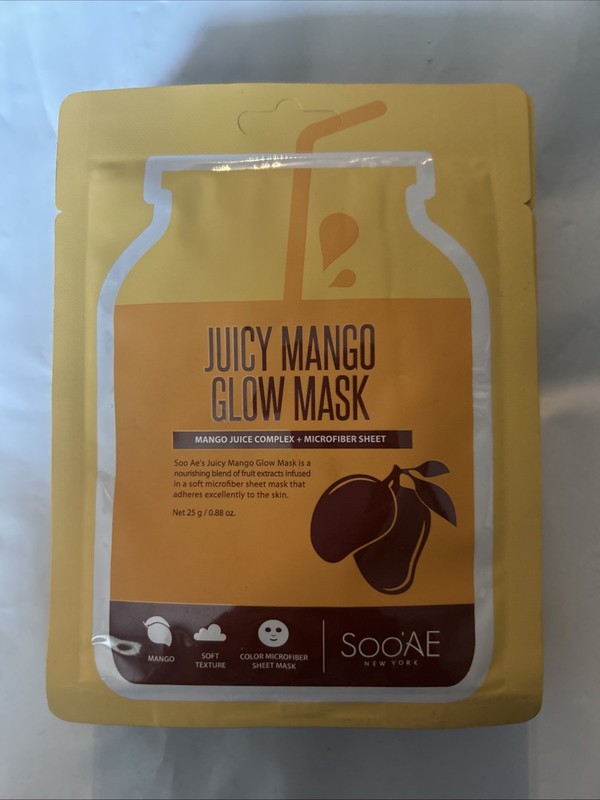 Soo’ae Juicy Mango Glow Masks • Lot Of 9 • Color Microfiber Sheet • Soft