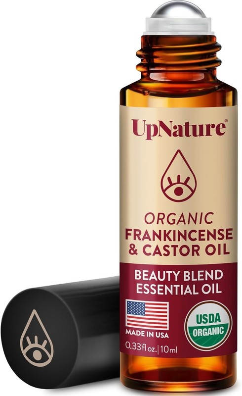Beauty Castor Oil Roll On Eye Roller – 100% Organic Frankincense and Castor Oil