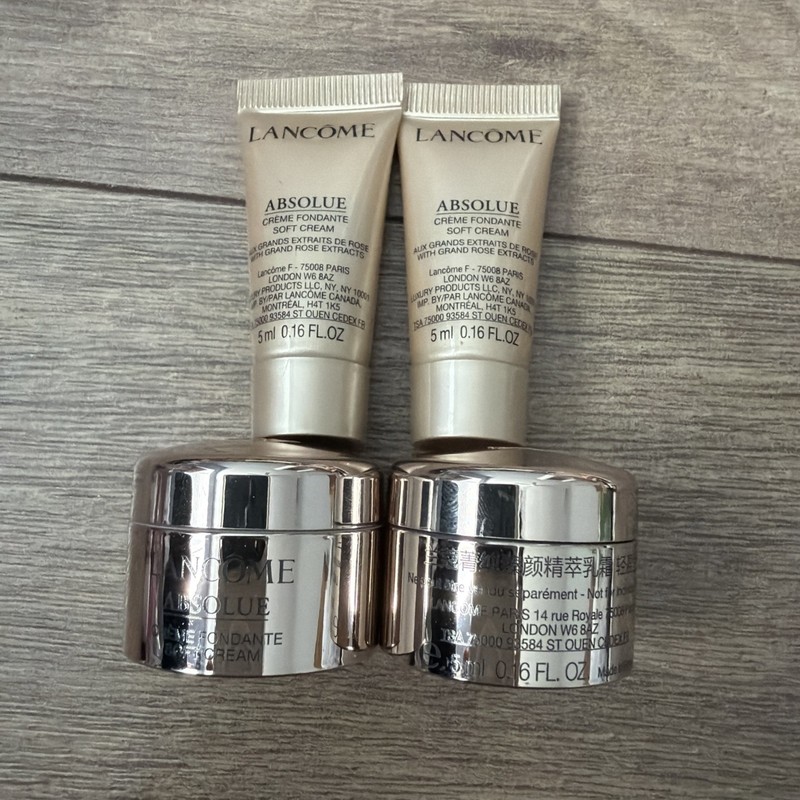 New 4pcs LANCOME Absolue Creme Fondante Soft Cream Grand Rose Extracts 5ml each