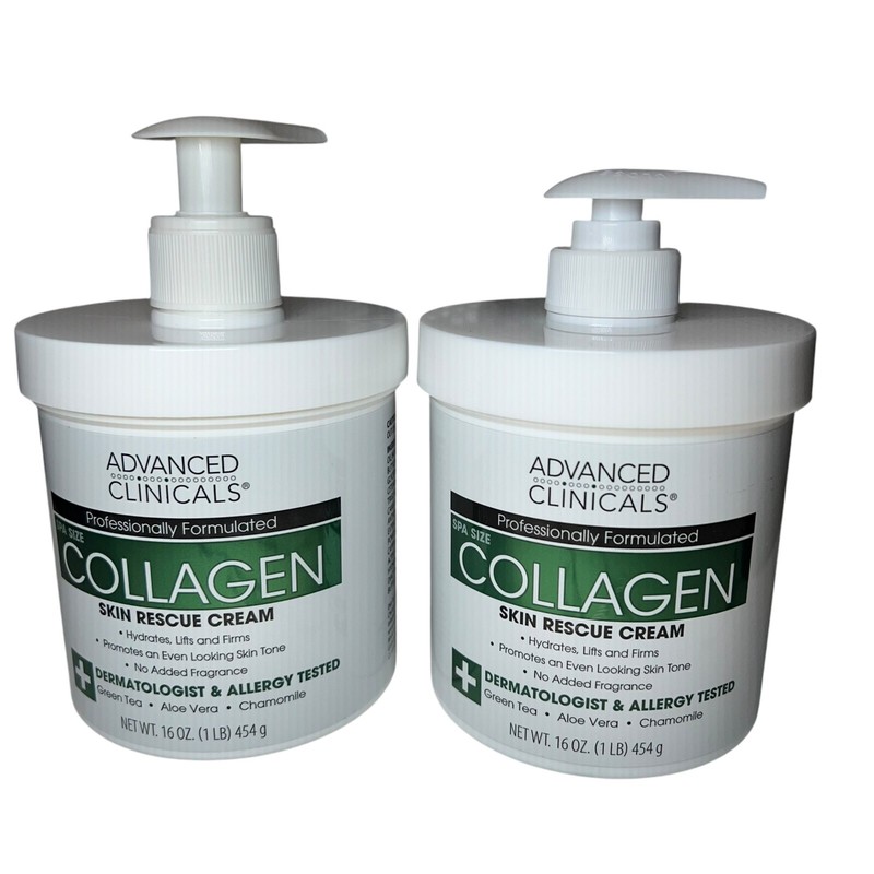 Advanced Clinicals Collagen Skin Rescue Lotion 16oz Hydrating Cream New