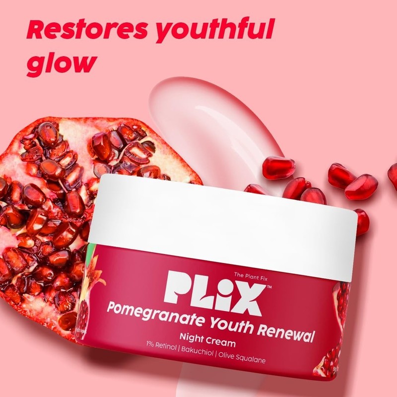 Plix Pomegranate 1% Retinol & 1% Bakuchi Oil Anti Ageing Night Cream gallery
