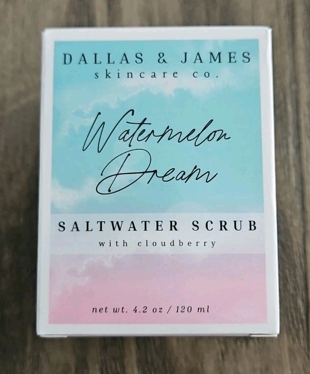 Dallas & James Watermelon Dream Cloudberry Saltwater Scrub 4.2 Oz New Vegan