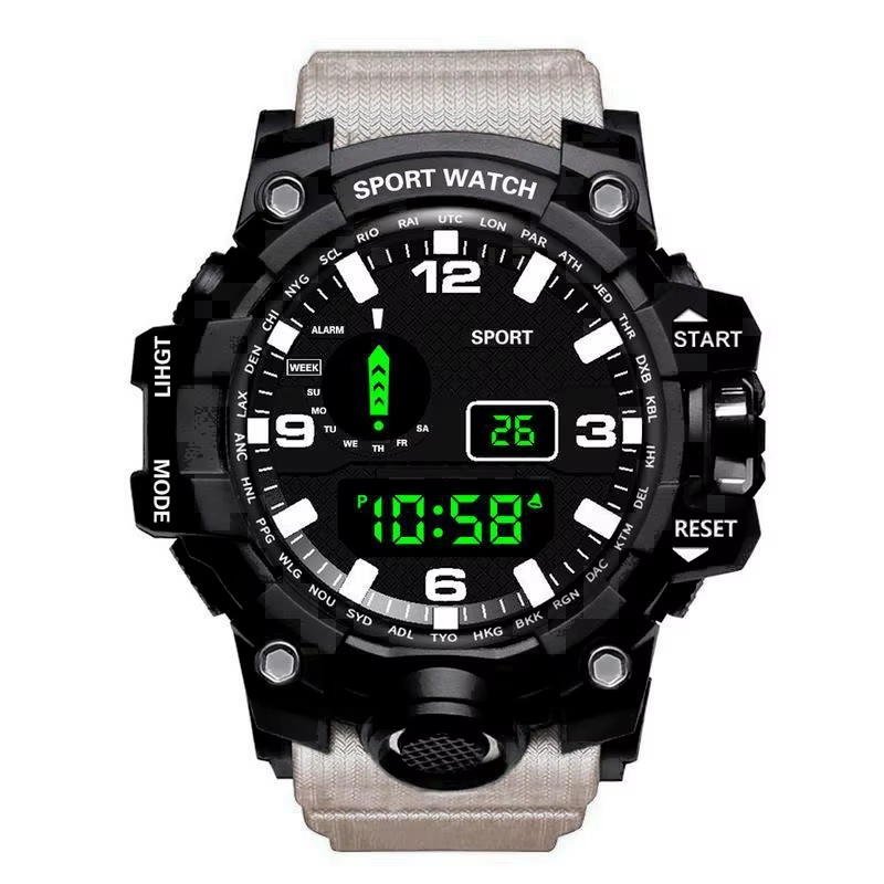 Men’s Sports Digital Watch Large Dial Waterproof Military Style