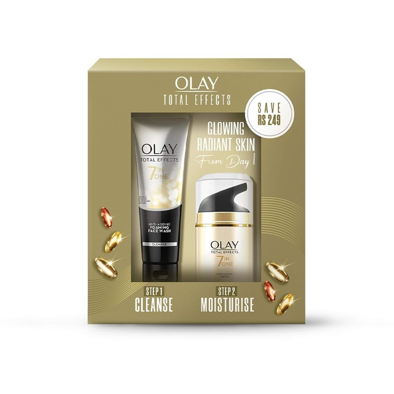 Olay Total Effects Day Cream with SPF 15 50gm + Cleanser 100g