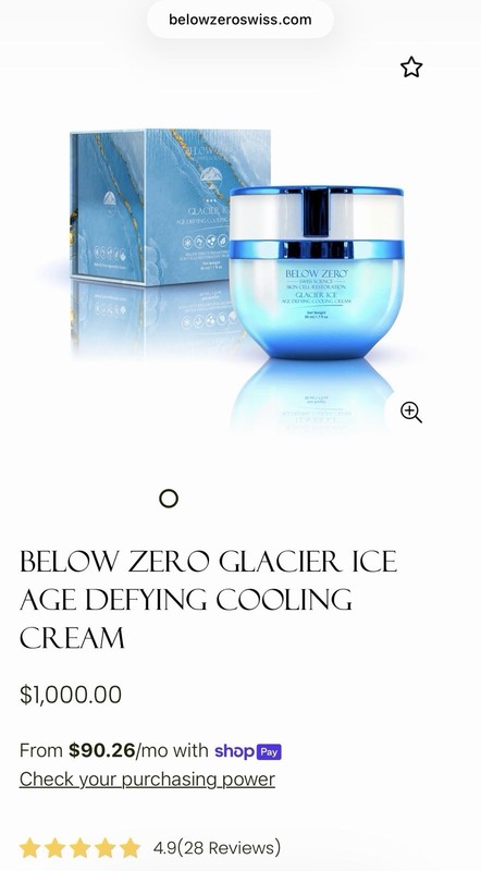 Below Zero Swiss Science Glacier Ice Age Defying Cooling Cream 1.7 oz New gallery