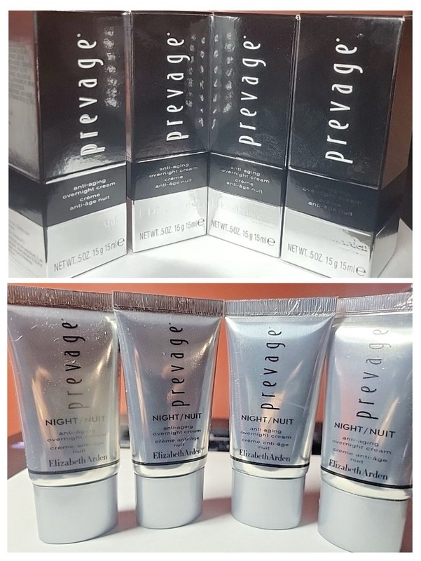 Elizabeth Arden Prevage Anti-Aging Overnight NIGHT Cream .5oz set x 4= 2oz Boxed
