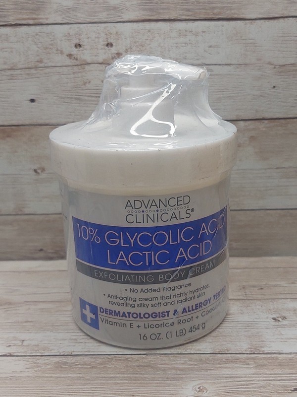10% Glycolic Acid, Lactic Acid, Exfoliating Body Cream, 16 oz (454 g)