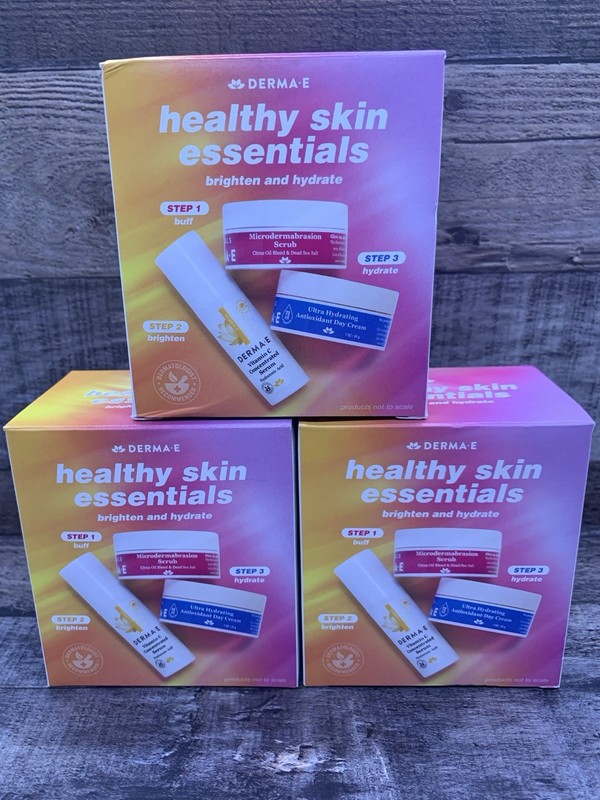 DERMA E healthy Skin Essentials Brighten & Hydrate 3 In 1 Buff Hydrate Pack of 3