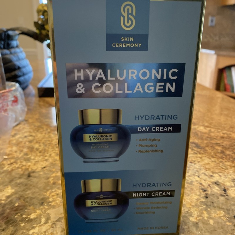 SKIN CEREMONY HYALURONIC & COLLAGEN DUO DAY CREAM NIGHT CREAM 1.69FLOZ