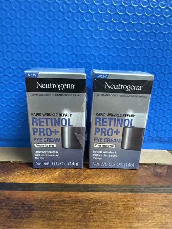 2~Neutrogena Rapid Wrinkle Repair Retinol Pro+Eye Cream Fragrance Free 0.5oz