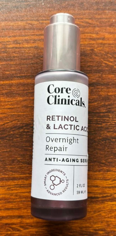 Core Clinicals Retinol Lactic Acid Overnight Repair Anti Aging Serum 2 oz