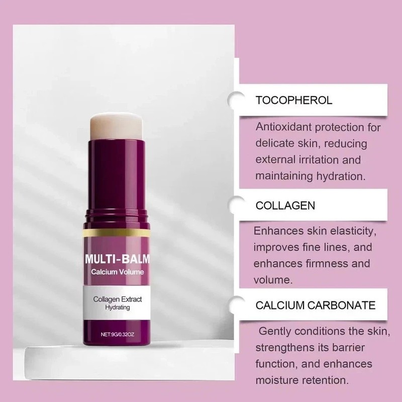 Calcium Volume Multi Balm Stick,Collagen Moisturing Stick Face Cream Anti W gallery