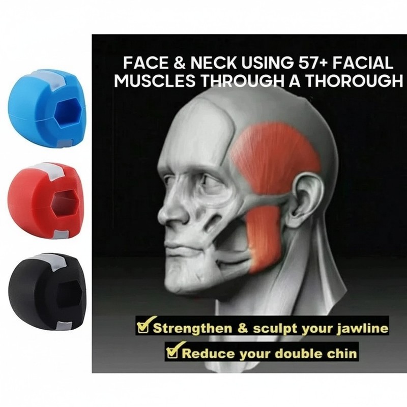 NEW 3PCS Jawline Exerciser Mouth Exercise Fitness Ball Neck Face Jaw Trainer US gallery