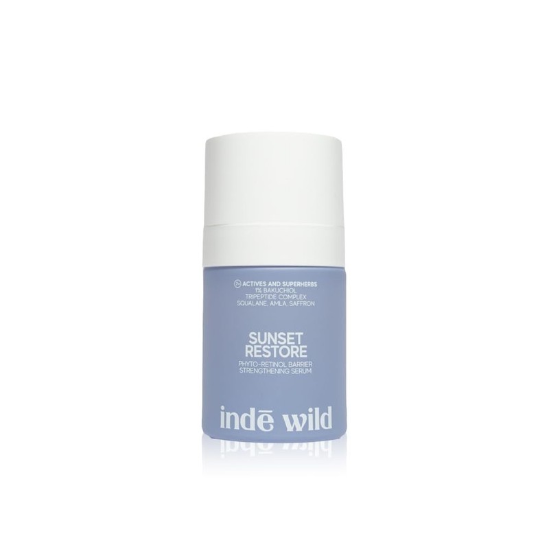 indē wild PM Sunset Restore Serum with 1% Bakuchiol | 30ml| Retinol Alternative|
