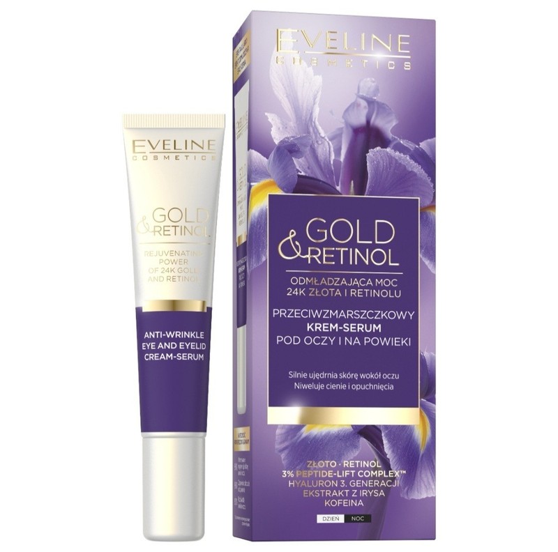 Eveline Cosmetics Gold&Retinol Przeciwzmarszczkowy krem-serum pod oczy i na powi