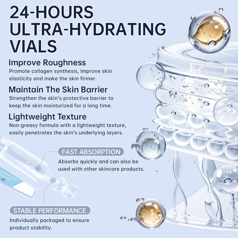30PCS 3% Hyaluronic Acid Serum Vials - Moisturizing, Firming, Single-Use Tubes gallery
