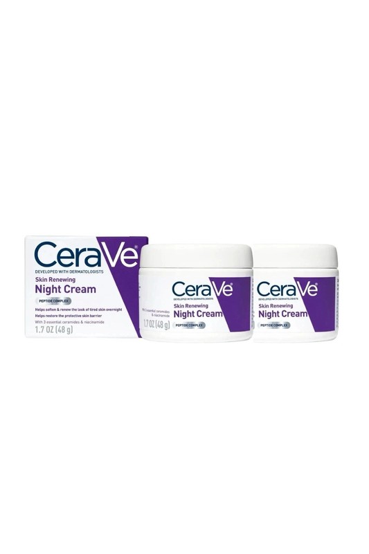 CeraVe Skin Renewing Night Cream 2 Pack 1.7oz Ceramide Peptide Complex