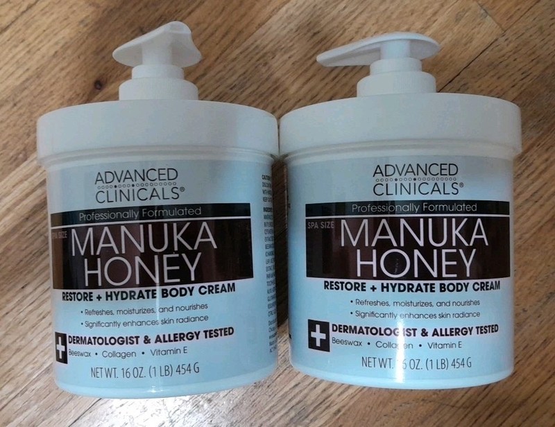 2 PACK: Advanced Clinicals MANUKA HONEY Moisturizing Skin Lotion BEES WAX 16 oz