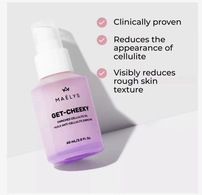 Maelys GET-CHEEKY Enriched Cellulite Oil 2 oz Smooth & Firm Booty & Thighs NIB gallery